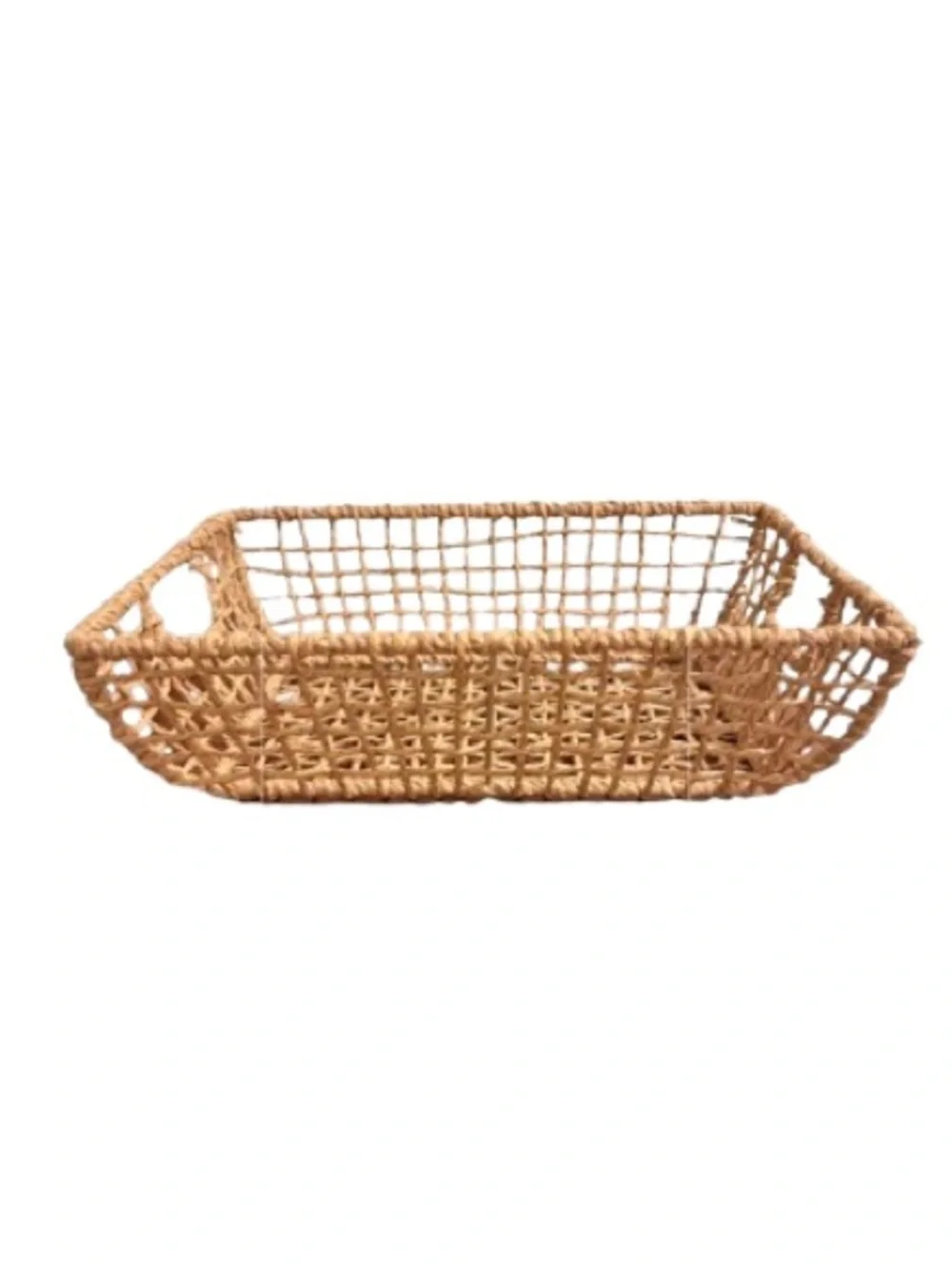 NWOT- Natural Jute Open Weave Storage Basket - Tan